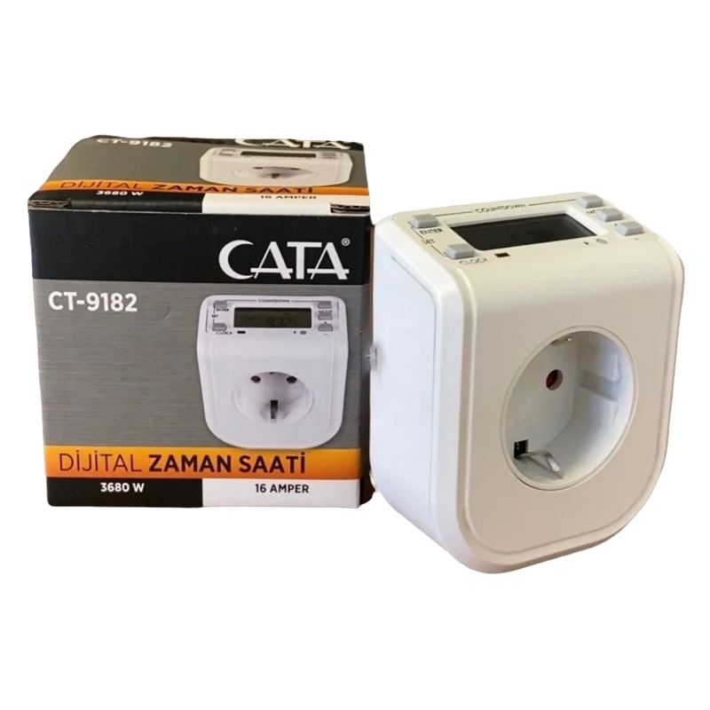 Cata Zaman Ayarlı Dijital Saatli Priz 3680 Watt Ct-9182