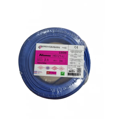 Prysmian 2,5mm Mavi H07Z1-U NYA Halojen Free Kablo - 100 Metre