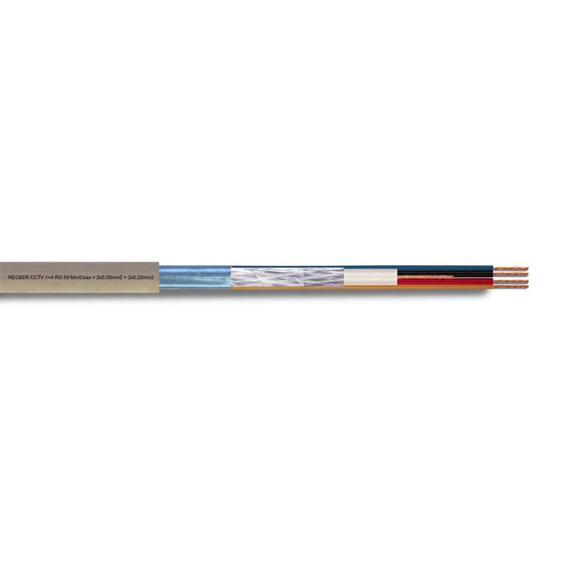 Reçber CCTV 2+1 RG 59 MiniCoax + 2x0,50mm Koaksiyel Kablo 306052 (1 metre)