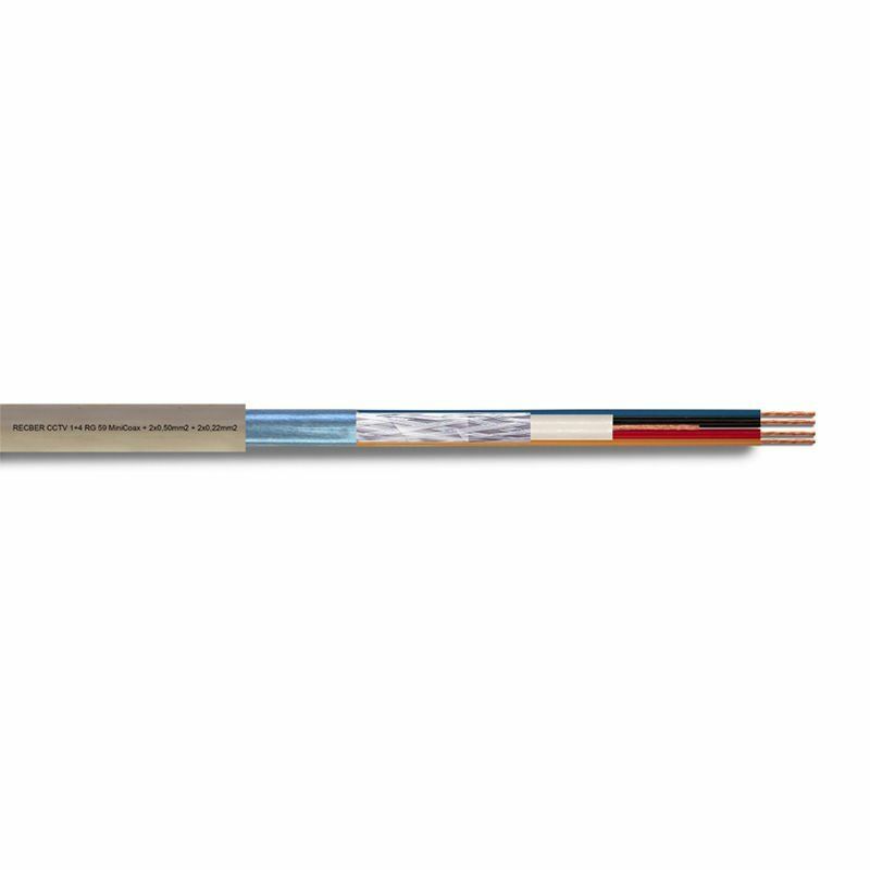 Reçber CCTV 4+1 RG 59 MiniCoax + 4*0,22mm Koaksiyel Kablo 306053 (1 metre)