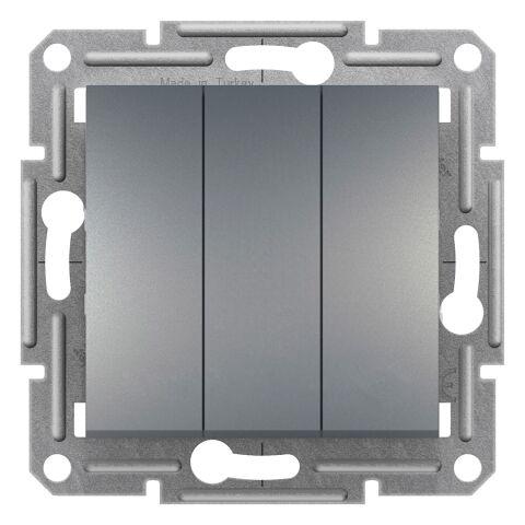 Schneider Asfora Plus Çelik Üçlü Anahtar Çerçevesiz - EPH2100162
