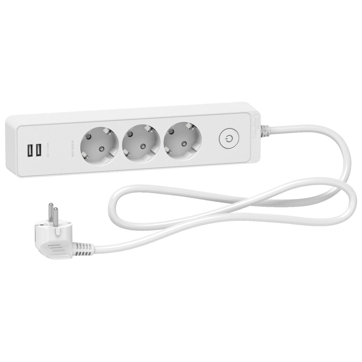 Schneider Electric Unica 3lü 1.5 Metre USB Girişli Grup Priz Anahtarlı ST943U1W