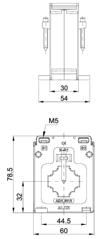 Alce ADK3010 Delikli Akım Trafosu, 75/5, 1.5 VA, Class 1, Mühürsüz