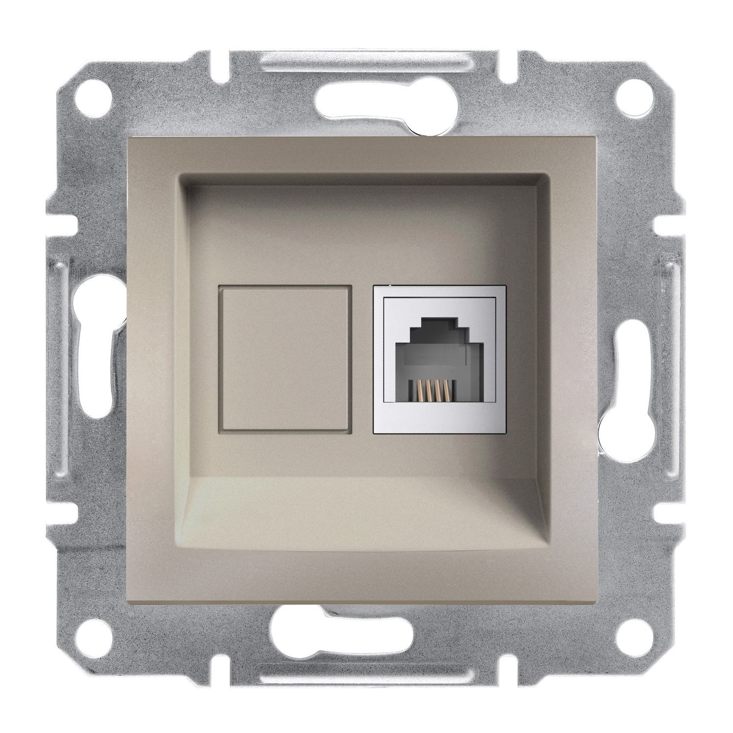 Schneider Asfora Plus Bronz RJ11  - 4 Kontaklı Telefon Prizi Çerçevesiz - EPH4100169