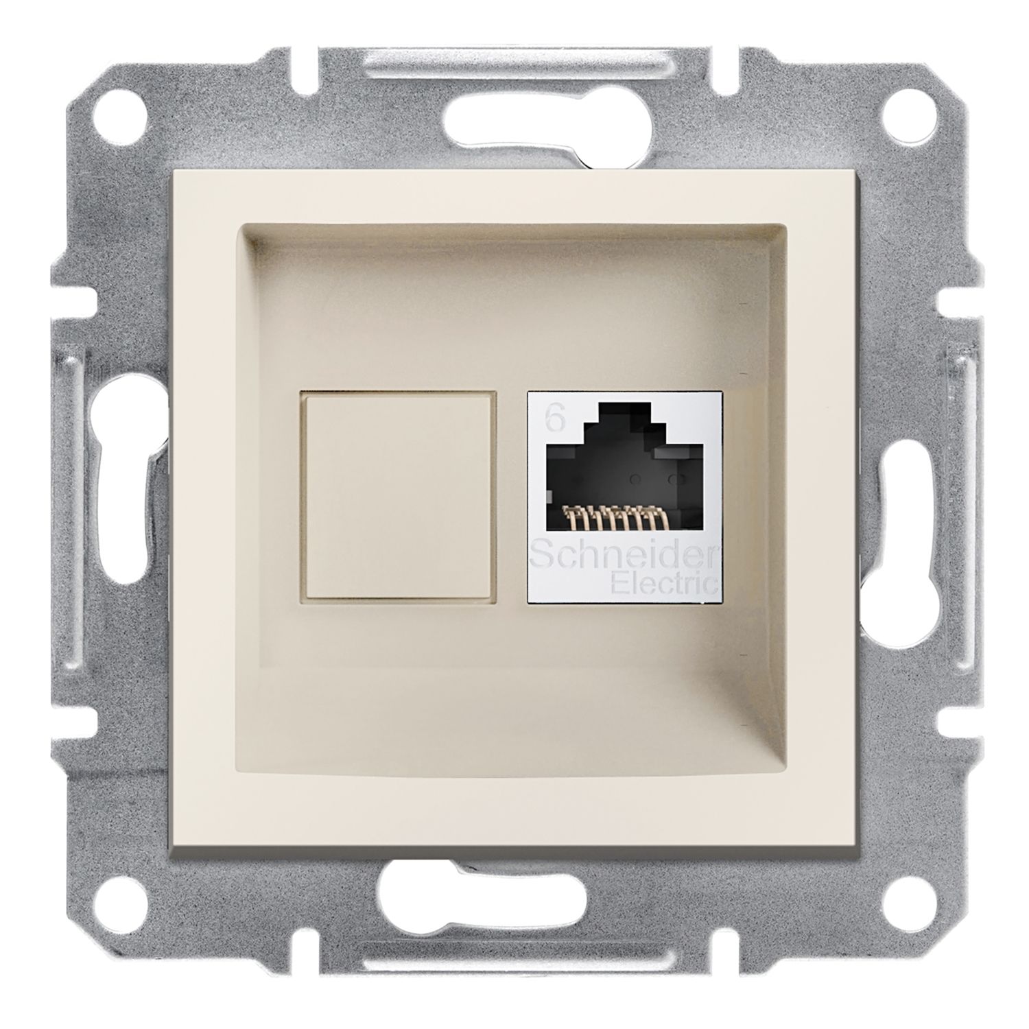 Schneider Asfora Krem RJ45 Tekli Data Cat-6 İnternet Prizi Çerçevesiz - EPH4770123