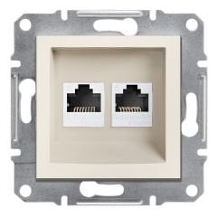 Schneider Asfora Krem RJ45 İkili Data Cat-6 İnternet Prizi Çerçevesiz -EPH4870123
