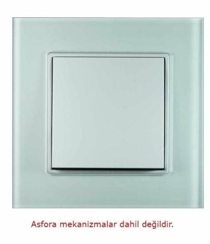 Asfir Schneider Asfora Serisine Özel Tekli Beyaz Pleksiglas Anahtar Priz Çerçevesi
