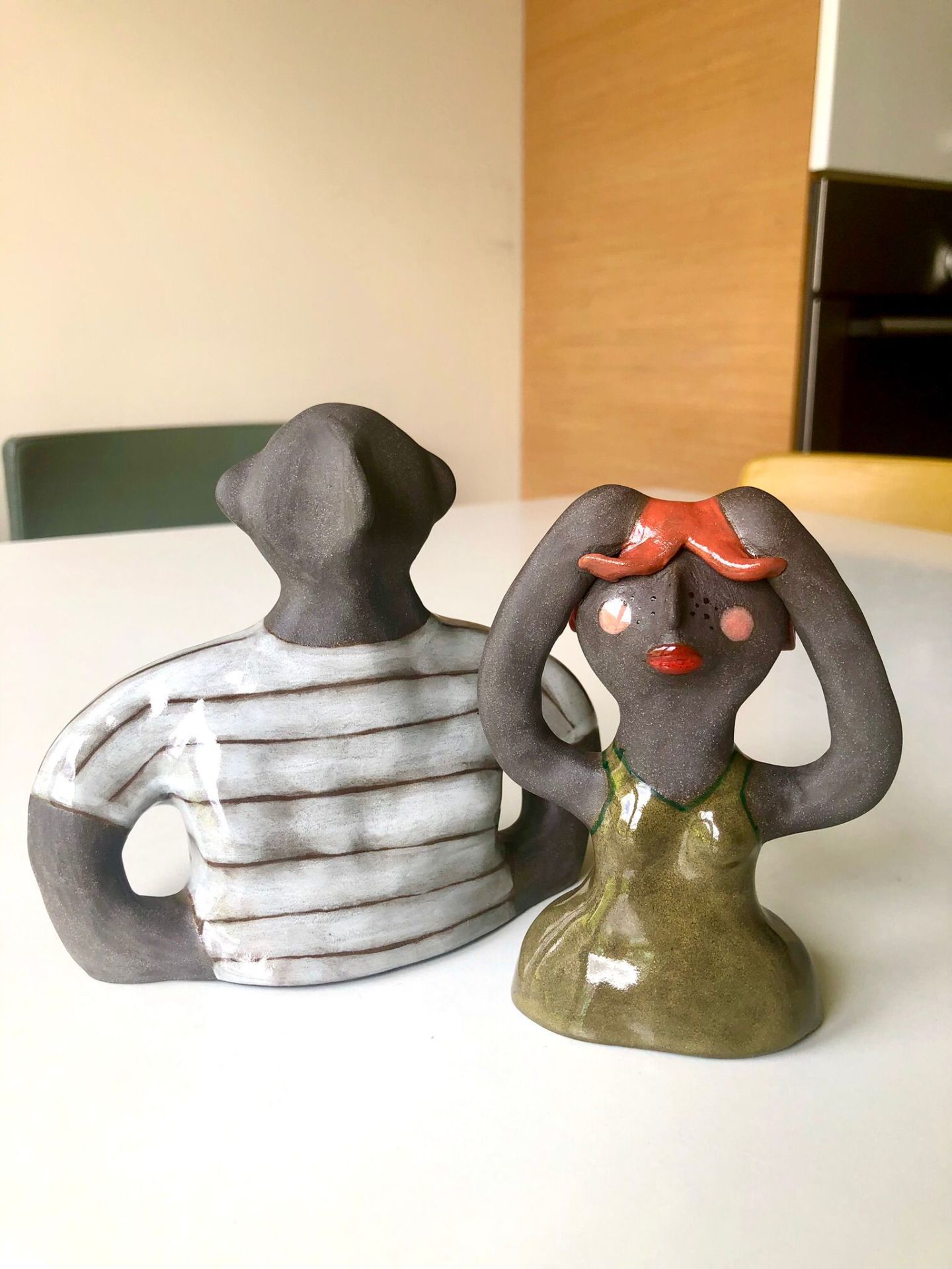 El Yapımı Stonware Kadın&Erkek Heykel