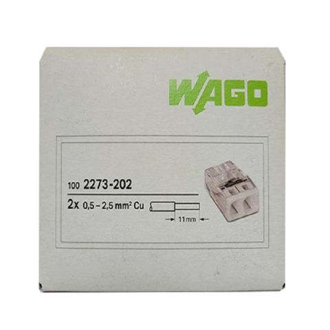 Wago 2 No Buat Klemensi Geçmeli 2x2.5mm 2273-202 (100 Adet)