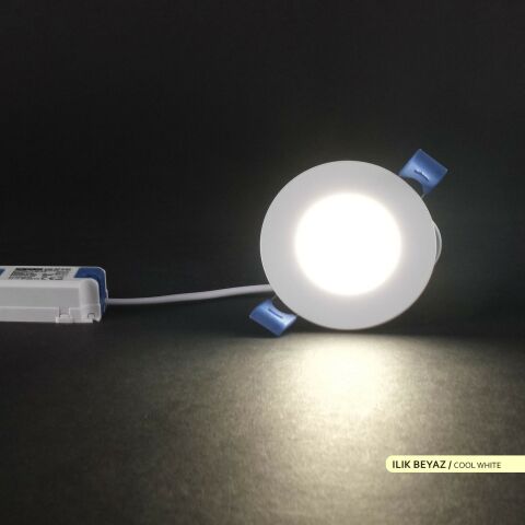 Ack 3w Ilık Beyaz 4000k Slim Led Panel Yuvarlak Alüminyum AP01-00310