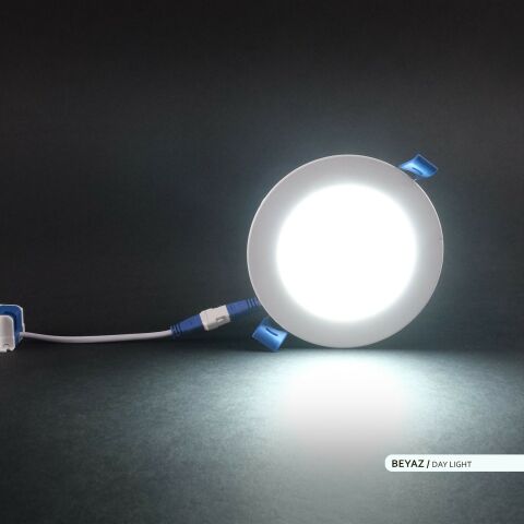 Ack 6w Beyaz Işık 6500k Slim Led Panel Yuvarlak Alüminyum AP01-00630
