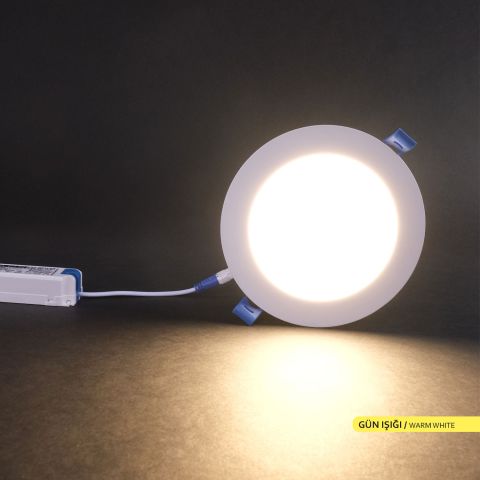 Ack 9w Günışığı 3000k Slim Led Panel Yuvarlak Alüminyum AP01-00900
