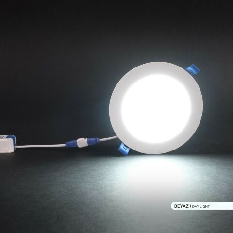 Ack 9w Beyaz Işık 6500k Slim Led Panel Yuvarlak Alüminyum AP01-00930