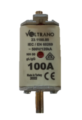 Voltrano Kale Porselen 100A 00 Boy Bıçaklı Sigorta Buşonu NH00