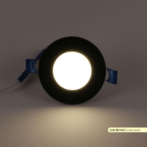 Ack 3w Ilık Beyaz 4000k Siyah Kasa Slim Led Panel Yuvarlak AP01-00311