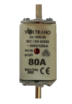 Voltrano Kale Porselen 80A 00 Boy Bıçaklı Sigorta Buşonu NH00