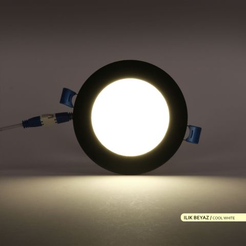 Ack 6w Ilık Beyaz 4000k Siyah Kasa Slim Led Panel Yuvarlak AP01-00611