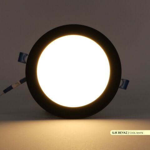 Ack 12w Ilık Beyaz 4000k Siyah Kasa Slim Led Panel Yuvarlak AP01-01211