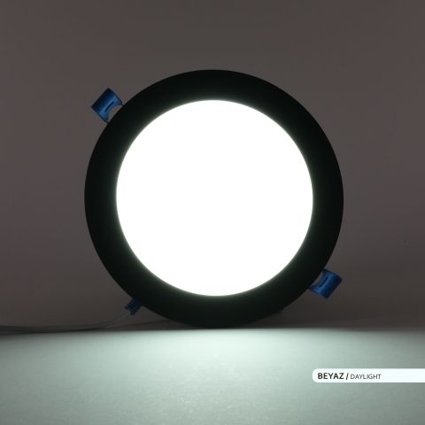 Ack 12w Beyaz Işık 6500k Siyah Kasa Slim Led Panel Yuvarlak AP01-01231