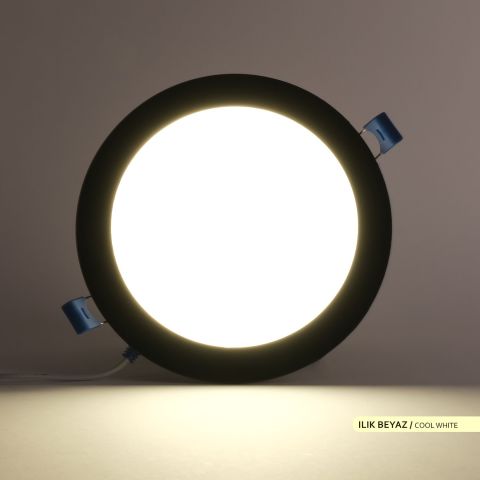 Ack 15w Ilık Beyaz 4000k Siyah Kasa Slim Led Panel Yuvarlak AP01-01511