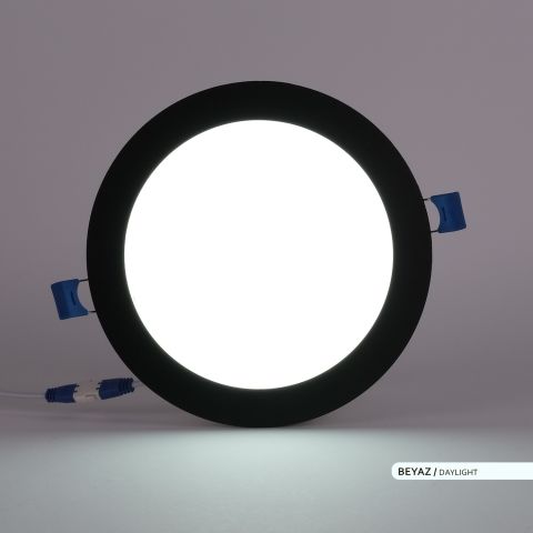 Ack 15w Beyaz Işık 6500k Siyah Kasa Slim Led Panel Yuvarlak AP01-01531