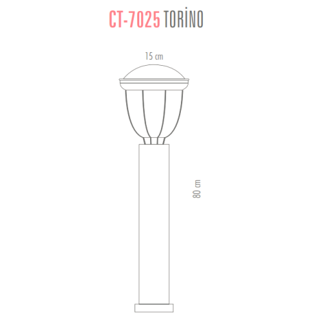 Cata Torino Bahçe Armatürü Yere E27 Duylu Ct-7025