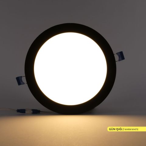 Ack 18w Günışığı 3000k Siyah Kasa Slim Led Panel Yuvarlak AP01-01801