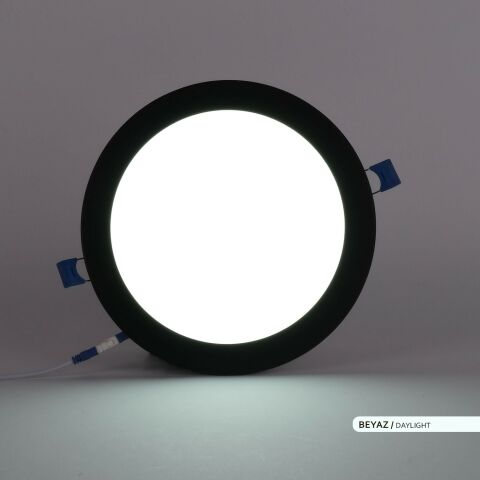 Ack 18w Beyaz Işık 6500k Siyah Kasa Slim Led Panel Yuvarlak AP01-01831