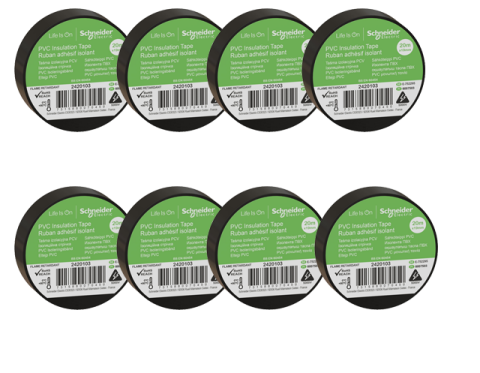 Schneider 8li Siyah PVC İzole Bant 20mt*19mm 2420103-8