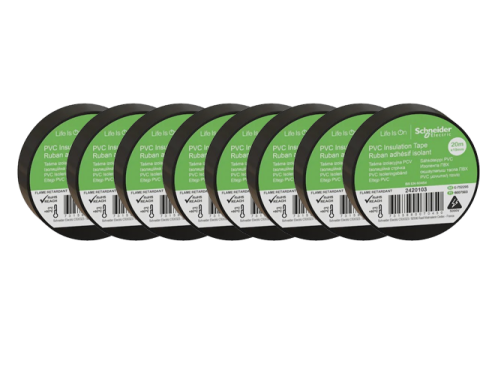 Schneider 8li Siyah PVC İzole Bant 20mt*19mm 2420103-8