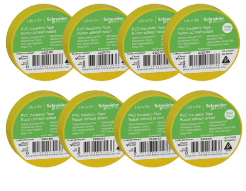 Schneider 8li Sarı PVC İzole Bant 20mt*19mm 2420101-8