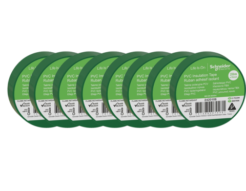 Schneider 8li Yeşil PVC İzole Bant 20mt*19mm 2420106-8