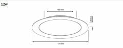 İnoled 12w Ilık Beyaz Slim Led Panel Yuvarlak Alüminyum 2712-03