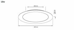 İnoled 18w Ilık Beyaz Slim Led Panel Yuvarlak Alüminyum 2718-03