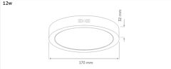 İnoled 12w Beyaz Işık Sıva Üstü Led Panel Yuvarlak 2750-01