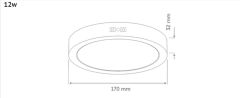 İnoled 12w Günışığı Sıva Üstü Led Panel Yuvarlak 2750-02