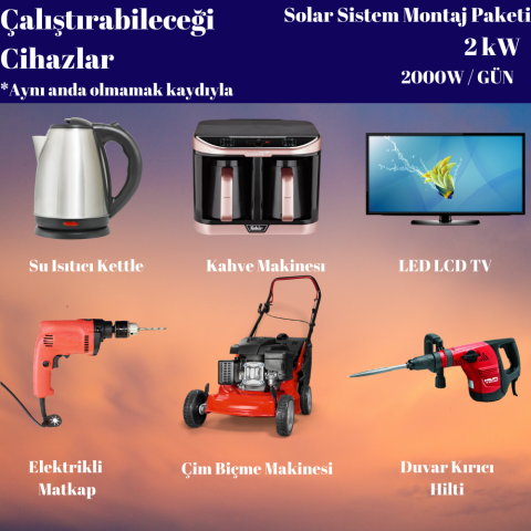 Güneş Enerjisi (Solar) Off-Grid Paketi / Günlük 3 Kw Enerji