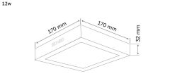 İnoled 12w Günışığı Sıva Üstü Kare Led Panel 2760-02