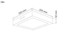 İnoled 18w Beyaz Işık Sıva Üstü Kare Led Panel 2761-01