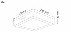 İnoled 18w Ilık Beyaz 4000k Sıva Üstü Kare Led Panel 2761-03