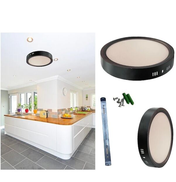 İnoled 24w Günışığı Siyah Kasa Yuvarlak Sıva Üstü Led Panel 2772-02