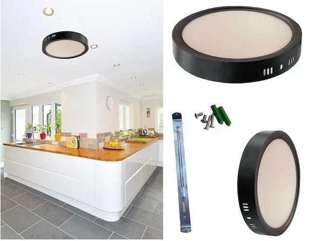 İnoled 18w Ilık Beyaz 4000k Siyah Kasa Yuvarlak Sıva Üstü Led Panel 2772-03