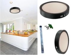 İnoled 18w Ilık Beyaz 4000k Siyah Kasa Yuvarlak Sıva Üstü Led Panel 2772-03