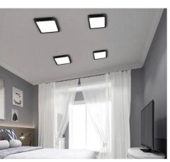 İnoled 24w Beyaz Işık Siyah Kasa Kare Sıva Üstü Led Panel 2782-01