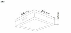İnoled 24w Günışığı Siyah Kasa Kare Sıva Üstü Led Panel 2782-02