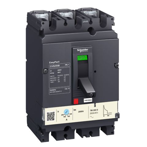 Schneider 3x200A 25kA CVS250B 140-200 Termik Ayarlı AC Kompakt Şalter LV525302