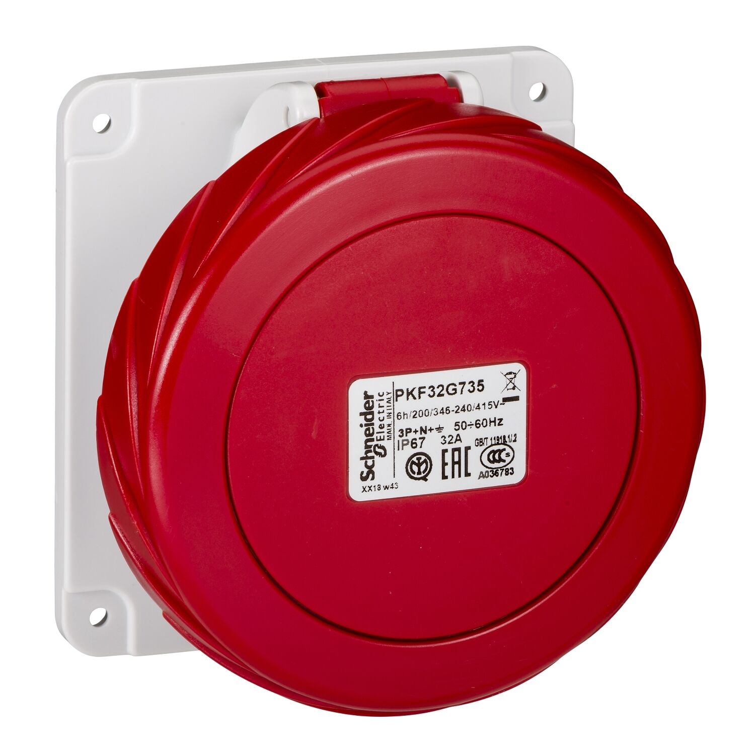 Schneider 5x32A Düz Makine Prizi 380 Volt Trifaze IP 67 PKF32G735