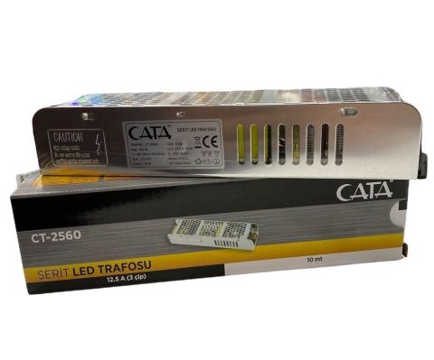 Cata 150W 12.5 Amper Şerit Led Trafosu Slim Fansız  ct-2560