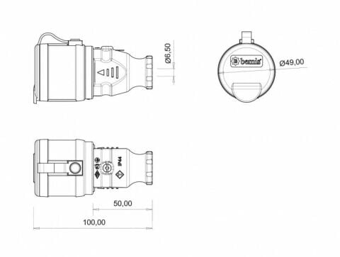 Bemis 1x16A Kauçuk Uzatma Prizi 220 Volt IP44 BK1-1402-2311