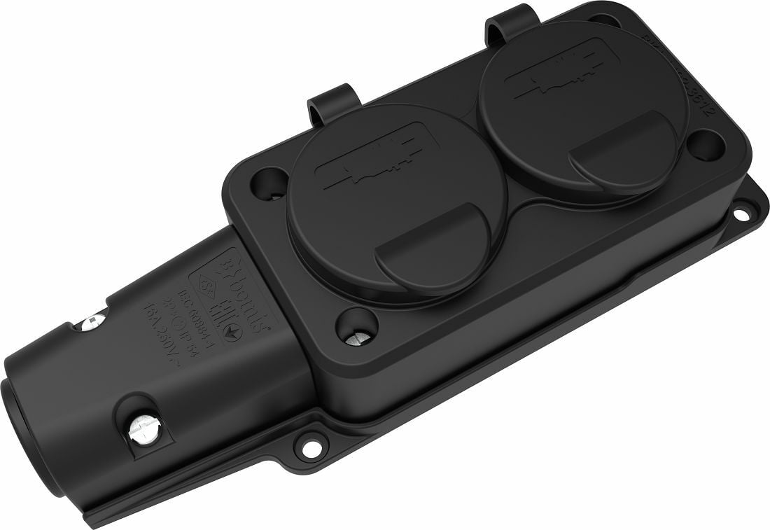 Bemis Kauçuk 2'li İkili Grup Priz 2x16 Amper 220 Volt BK1-1402-3612